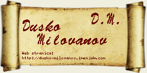 Duško Milovanov vizit kartica